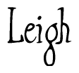 The image is of the word Leigh stylized in a cursive script.