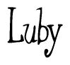 The image is of the word Luby stylized in a cursive script.