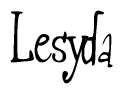 The image is of the word Lesyda stylized in a cursive script.