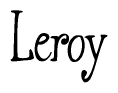 The image is a stylized text or script that reads 'Leroy' in a cursive or calligraphic font.