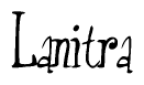 The image contains the word 'Lanitra' written in a cursive, stylized font.