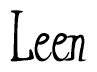 The image is of the word Leen stylized in a cursive script.