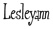 The image contains the word 'Lesleyann' written in a cursive, stylized font.