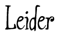 The image is a stylized text or script that reads 'Leider' in a cursive or calligraphic font.