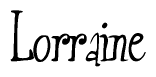 The image is of the word Lorraine stylized in a cursive script.