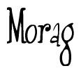 The image is of the word Morag stylized in a cursive script.