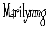 The image is a stylized text or script that reads 'Marilynmg' in a cursive or calligraphic font.