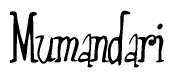 The image contains the word 'Mumandari' written in a cursive, stylized font.