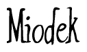 The image is a stylized text or script that reads 'Miodek' in a cursive or calligraphic font.