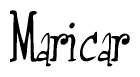 The image contains the word 'Maricar' written in a cursive, stylized font.
