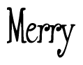 The image is of the word Merry stylized in a cursive script.
