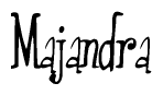 The image contains the word 'Majandra' written in a cursive, stylized font.