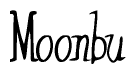 The image contains the word 'Moonbu' written in a cursive, stylized font.