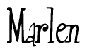 The image is of the word Marlen stylized in a cursive script.
