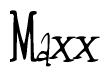 The image is of the word Maxx stylized in a cursive script.