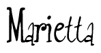 The image is of the word Marietta stylized in a cursive script.