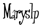 The image is of the word Maryslp stylized in a cursive script.