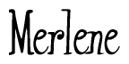 The image contains the word 'Merlene' written in a cursive, stylized font.