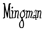 The image contains the word 'Mingman' written in a cursive, stylized font.