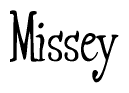 The image contains the word 'Missey' written in a cursive, stylized font.