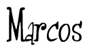 The image contains the word 'Marcos' written in a cursive, stylized font.