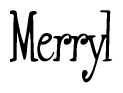 The image is of the word Merryl stylized in a cursive script.
