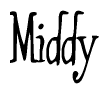 The image is a stylized text or script that reads 'Middy' in a cursive or calligraphic font.
