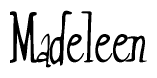 The image is a stylized text or script that reads 'Madeleen' in a cursive or calligraphic font.