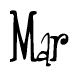 The image is a stylized text or script that reads 'Mar' in a cursive or calligraphic font.