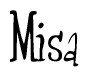 The image is of the word Misa stylized in a cursive script.