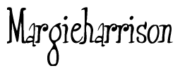 The image is of the word Margieharrison stylized in a cursive script.