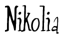 The image is of the word Nikolia stylized in a cursive script.