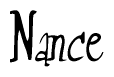 The image is a stylized text or script that reads 'Nance' in a cursive or calligraphic font.