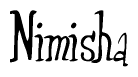 The image is of the word Nimisha stylized in a cursive script.