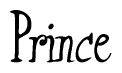 The image contains the word 'Prince' written in a cursive, stylized font.