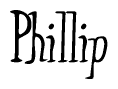 The image contains the word 'Phillip' written in a cursive, stylized font.