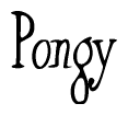 The image is a stylized text or script that reads 'Pongy' in a cursive or calligraphic font.