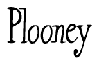 The image is a stylized text or script that reads 'Plooney' in a cursive or calligraphic font.