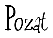 The image is a stylized text or script that reads 'Pozat' in a cursive or calligraphic font.