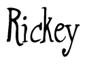 The image contains the word 'Rickey' written in a cursive, stylized font.