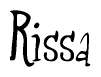 The image contains the word 'Rissa' written in a cursive, stylized font.