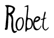 The image is of the word Robet stylized in a cursive script.
