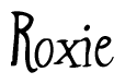 The image is a stylized text or script that reads 'Roxie' in a cursive or calligraphic font.