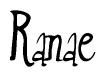 The image is of the word Ranae stylized in a cursive script.