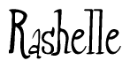 The image is of the word Rashelle stylized in a cursive script.