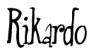 The image contains the word 'Rikardo' written in a cursive, stylized font.