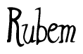 The image is of the word Rubem stylized in a cursive script.
