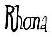 The image is a stylized text or script that reads 'Rhona' in a cursive or calligraphic font.