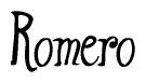 The image contains the word 'Romero' written in a cursive, stylized font.