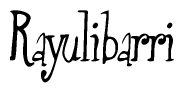 The image is a stylized text or script that reads 'Rayulibarri' in a cursive or calligraphic font.